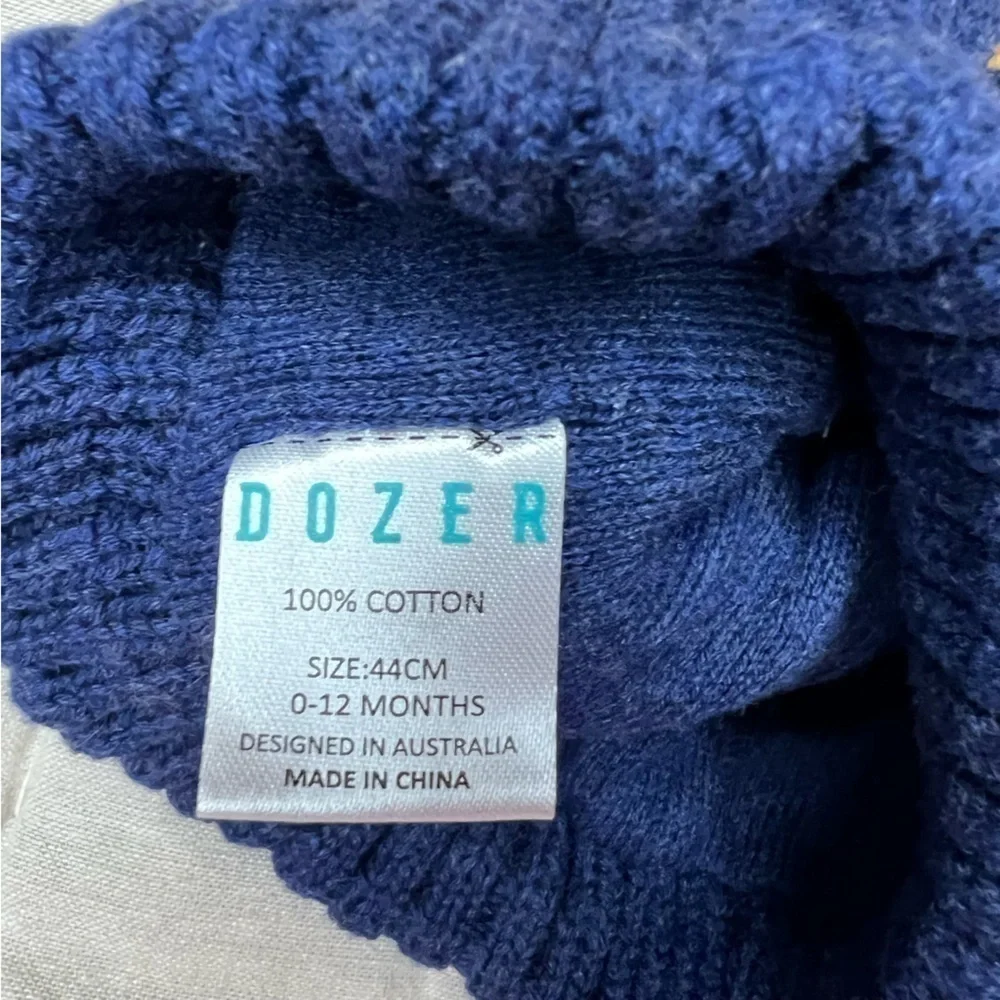 Dozer Manny Cable Knit Beanie in Navy Size 0-12 Months